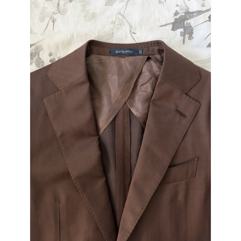 Suitsupply La Spalla Herringbone Suit Jacket Sport Coat Blazer 100% Wool Italian